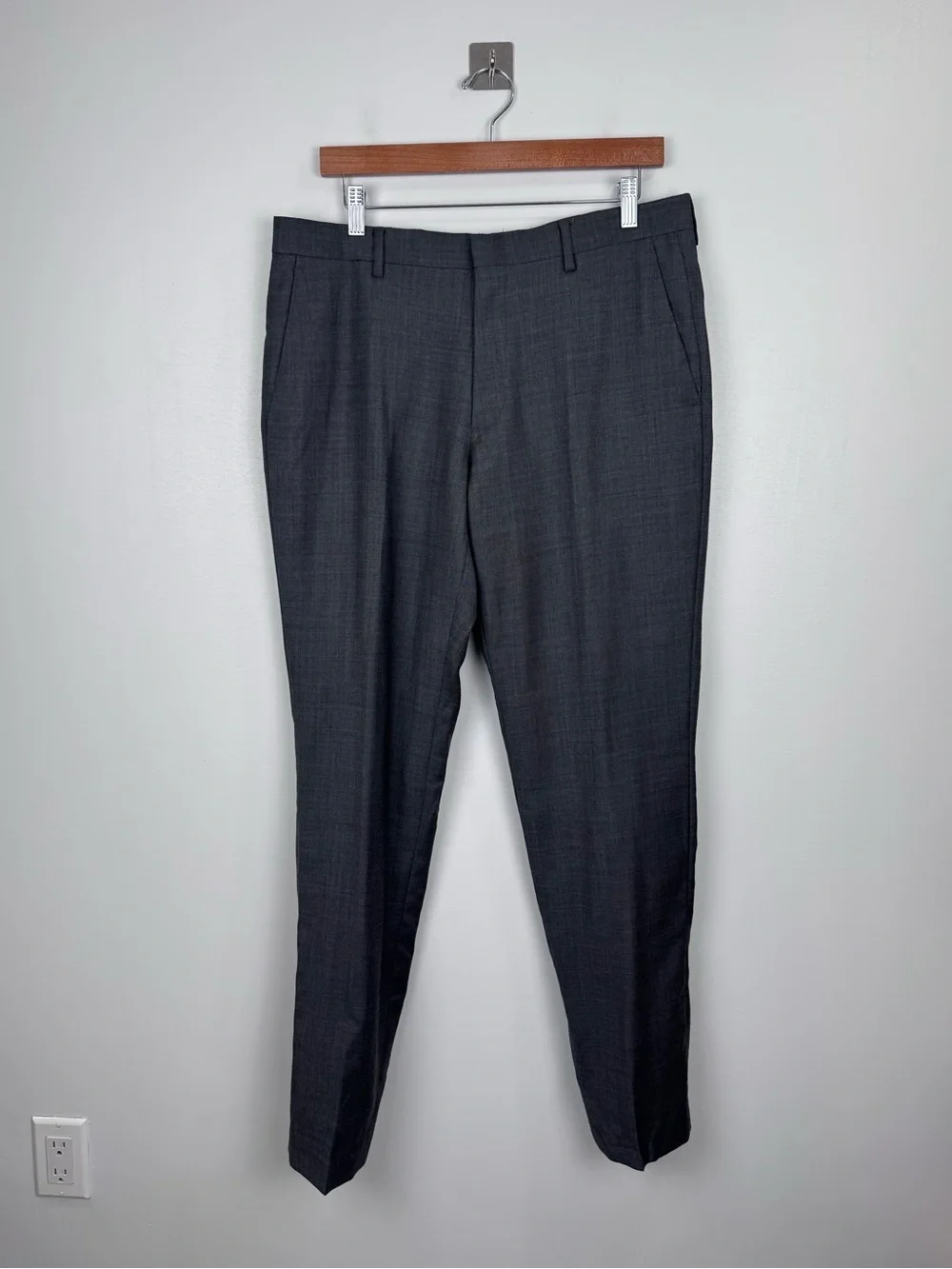 J.Crew Men Thompson Suit Grey Wool Suit‎ Jacket 40L Trouser 33x32